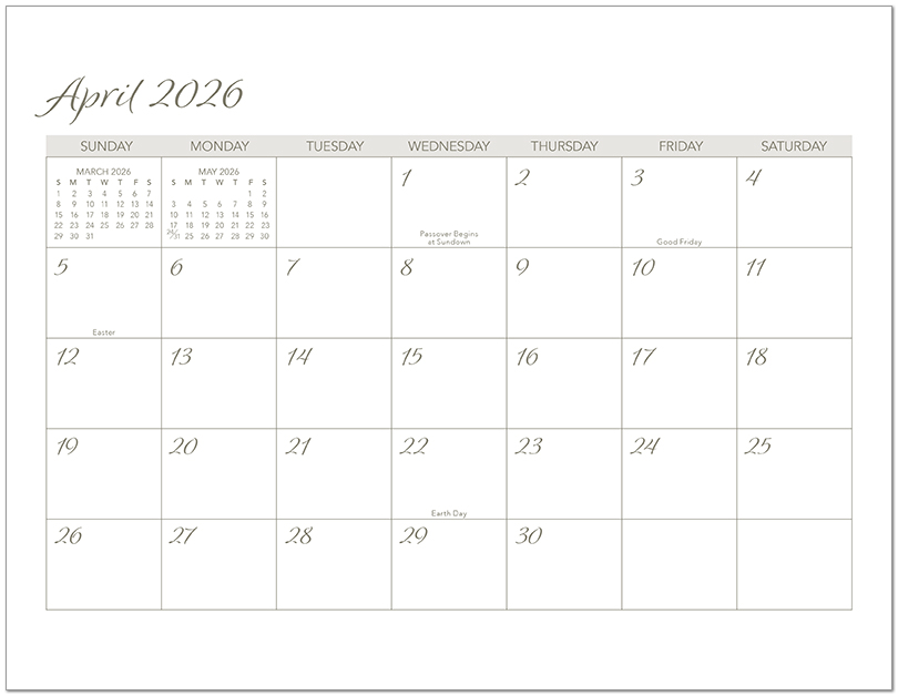 Scenic Seasons Wall Calendar DWM1026